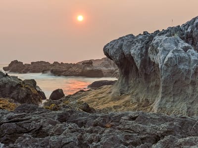 Ucluelet: \"The Wave\" at sunset