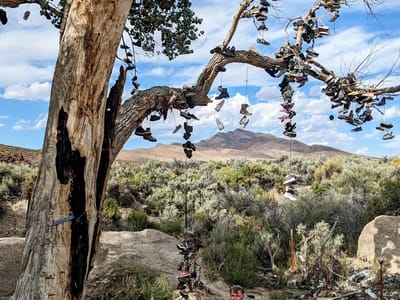 The Loneliest Road through Nevada: The Shoe Tree