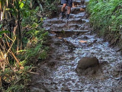 North Shore - The Cliffs at Princeville: The muddy Kalalau trail