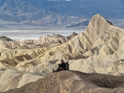 Death Valley National Park: Herb taking a break on the Zabriskie Ridge Trail