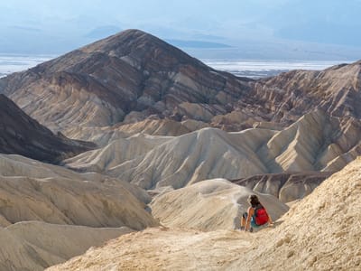 Death Valley National Park: Not too dignified to crab crawl on butt