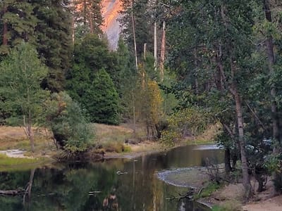 Yosemite Valley: Two Golden Half Domes