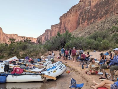 Day 3 - Buck Farm Canyon (Mile 41) to Nankoweap Canyon and Granaries (Mile 53): Dinner back at camp