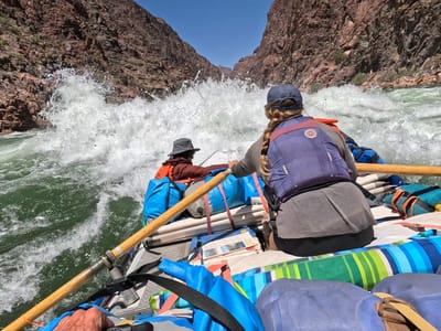 Day 5 - Carbon Canyon (Mile 64) to just shy of Zoroaster Rapid (Mile 85): Running Hance Rapid