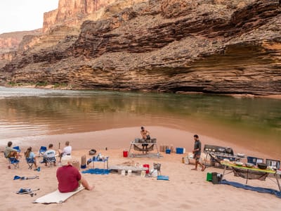 Day 8 and 9 - 119 Mile Rapid (119) to Thunder River Camp (Mile 134): Breakfast cooking