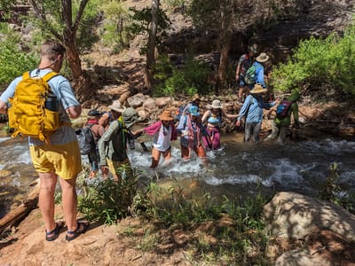 Day 8 and 9 - 119 Mile Rapid (119) to Thunder River Camp (Mile 134): Crossing Tapeats Creek