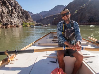 Day 14 (The Finale) - Mile 216 Camp to Diamond Creek: Leonard in the dory