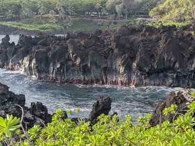Hana: Looking back to Black Sands Beach Cove
