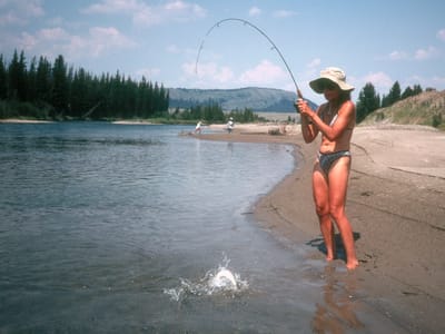 Grand Teton National Park: Lolo hauling in a big one