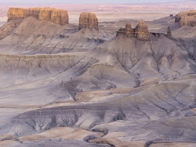 Mars Desert Research Station, Factory Butte, and Moonscape Overlook: Sunset at Moonscape