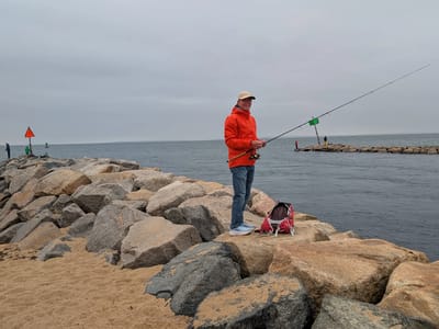 Aquinnah: Herb fishing on Lobsterville Jetty