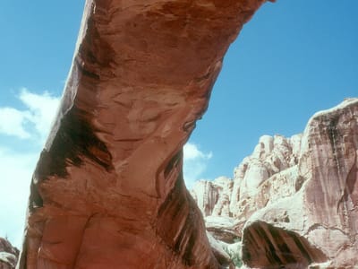 Capitol Reef National Park: Andrew under Hickman Natural Bridge