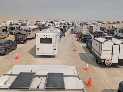 Our Burning Man Experience: The line to get into BM