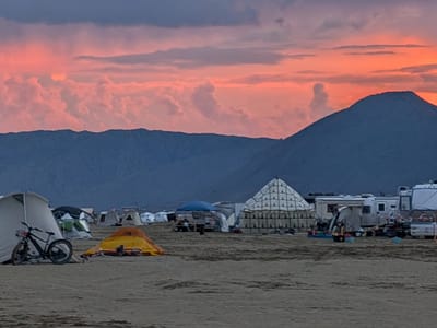 Our Burning Man Experience: Sunset from our campsite