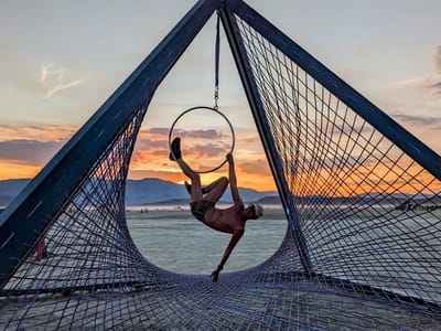 Our Burning Man Experience: Herb doing fancy stuff