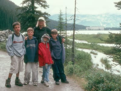 Banff National Park: Michelle and Kids at Lake Louise