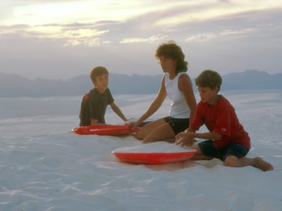 White Sands National Monument: Lolo and boys on dunes