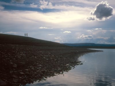 Heron Lake State Park: Boys on uninhabited island