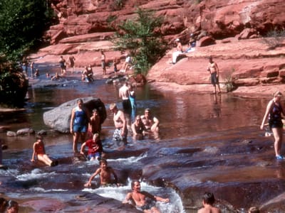 Slide Rock State Park: Herb slides too!