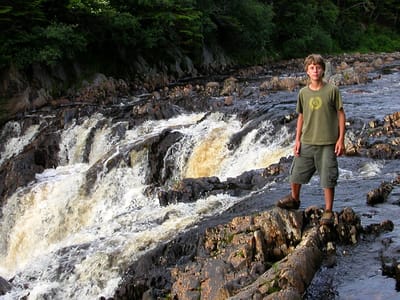 J. T. Cheeseman Provincial Park: Birthday Boy Tommy on Little Barachois River