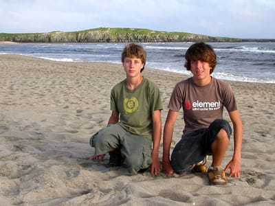 J. T. Cheeseman Provincial Park: Boys on Cape Ray Beach