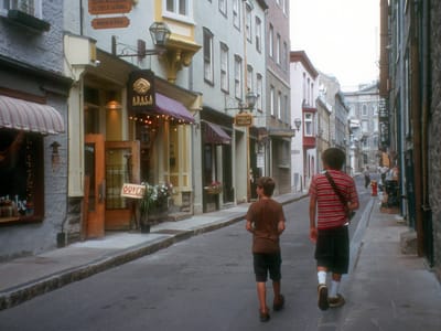 Quebec City: Boy's on streets of Quebec City