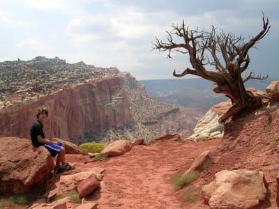 Capitol Reef National Park: Tommy on approach to Cassidy Arch