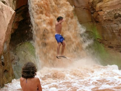 Capitol Reef National Park: Andrew getting waterfall big air
