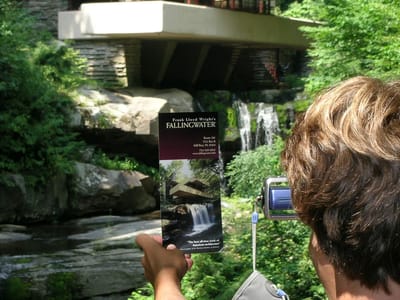 Fallingwater: Tommy photographing Fallingwater