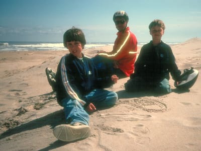 Assateague Island: Herb and boys on beach