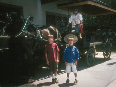 Charleston - Historic District: Boys with horse-drawn carriage