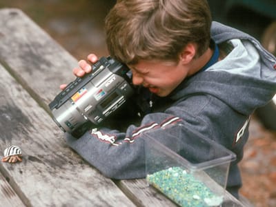 Hunting Island State Park: Tom videotaping hermit crab