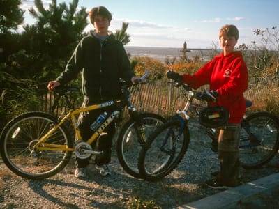 Cape Henlopen State Park: Boys with bikes