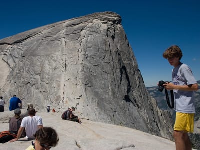 Yosemite Valley: Half Dome cable view from top of shoulder