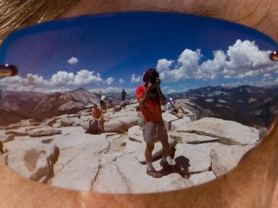 Yosemite Valley: Half Dome summit view in sunglasses - AJG