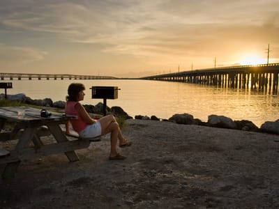 Bahia Honda State Park: Lolo with sunset wine at Buttonwood Campground