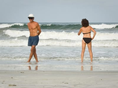 Anastasia State Park: Mom and Dad enjoying surf - TJG