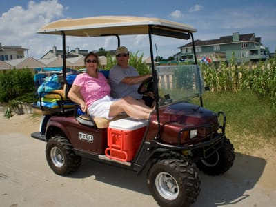 Friends' House in Virginia Beach: Dona & Scott with their Beach Buggy