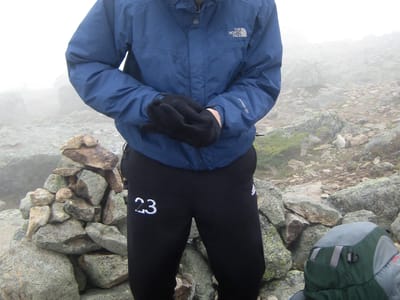Garfield Ridge Campsite: Low visibility on Franconia Ridge