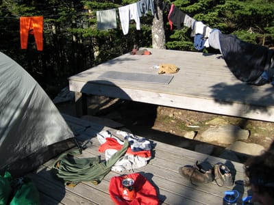 Garfield Ridge Campsite: Drying Clothes