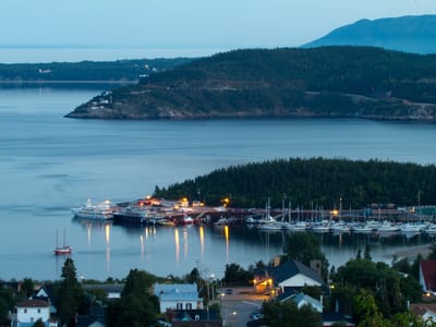 Tadoussac: View of Tadoussac Village from Campground - TJG