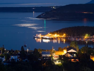 Tadoussac: Night View of Tadoussac Village from Campground - TJG