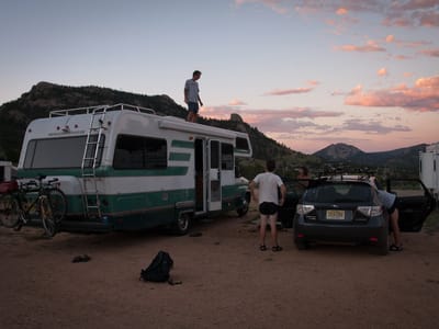 Estes Park: Dad checking out roof for John to sleep - AJG
