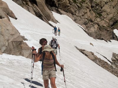 Estes Park: Mom traversing snowfield - TJG