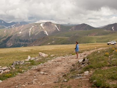 Breckenridge: Lolo inspecting steep hill to Saints John