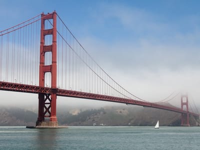 Sebastopol and Side Trips through Sonoma and Marin County: Golden Gate Bridge with Sailboat