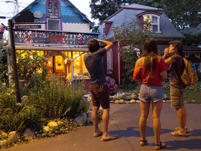 Oak Bluffs: Andrew Photographing Gingerbread Cottage