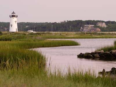 Edgartown: Edgartown Lighthouse from Beach