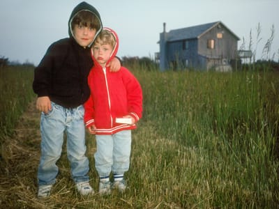 Edgartown: Boys on Farmland outside Tony&#039;s Rental House