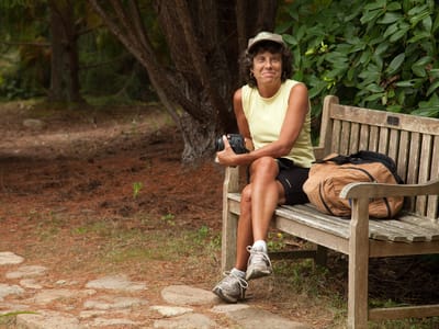 Chappaquiddick: Lolo on Mytoi Garden Bench